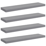Vidaxl wandschappen zwevend 4 st 90x23,5x3,8 cm mdf grijs