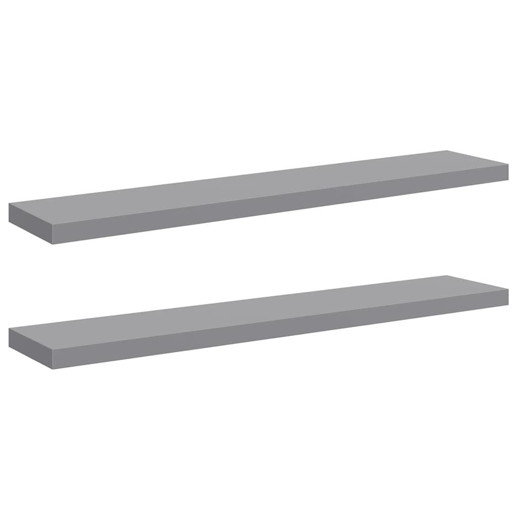 Vidaxl wandschappen zwevend 2 st 120x23,5x3,8 cm mdf grijs