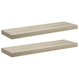 Vidaxl wandschappen zwevend 2 st 80x23,5x3,8 cm mdf eikenkleurig