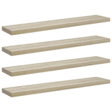Vidaxl wandschappen zwevend 4 st 120x23,5x3,8 cm mdf eikenkleurig