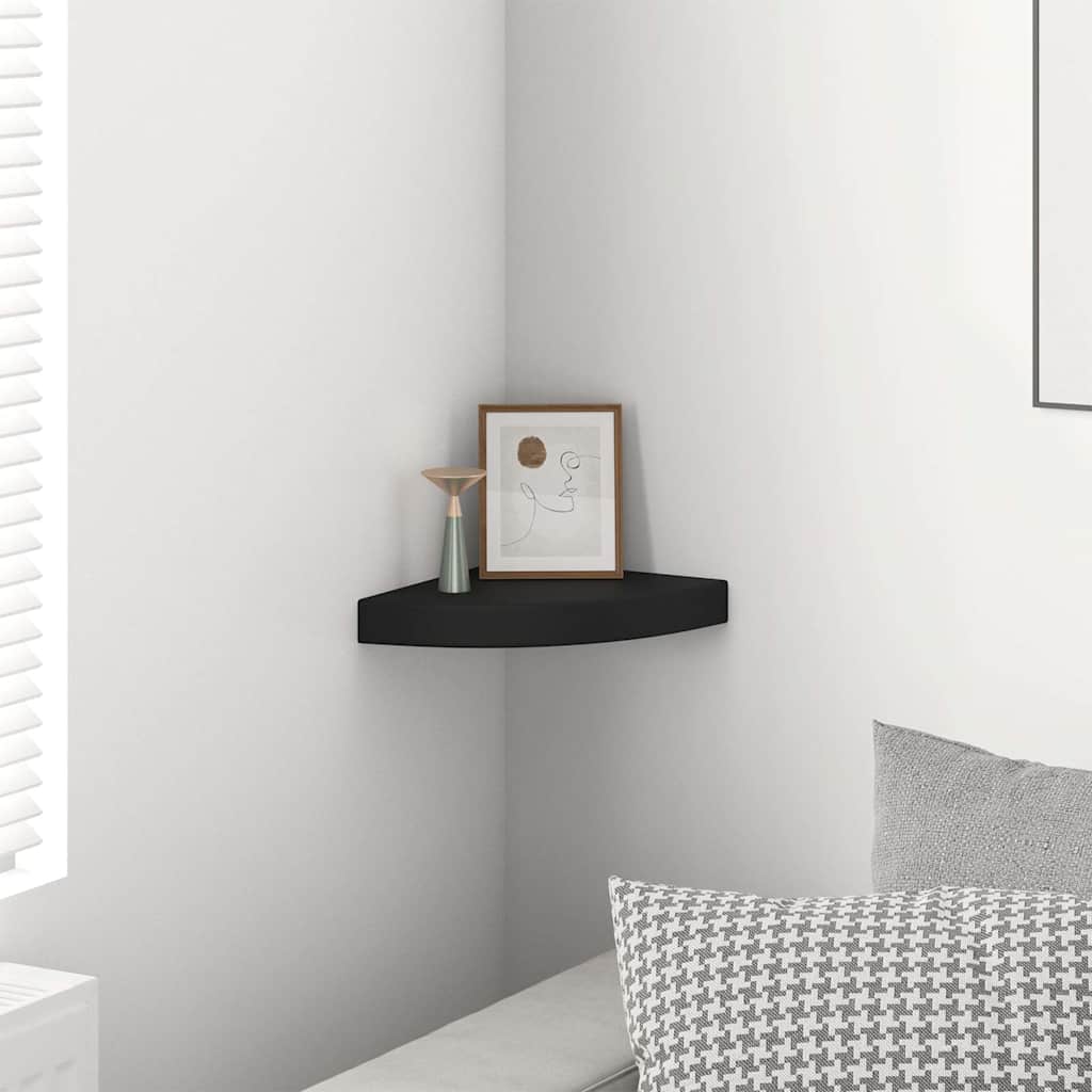 Vidaxl hoekschap zwevend 25x25x3,8 cm mdf zwart