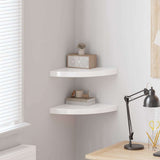 Vidaxl hoekschappen zwevend 2 st 35x35x3,8 cm mdf hoogglans wit