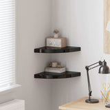 Vidaxl hoekschappen zwevend 2 st 35x35x3,8 cm mdf hoogglans zwart