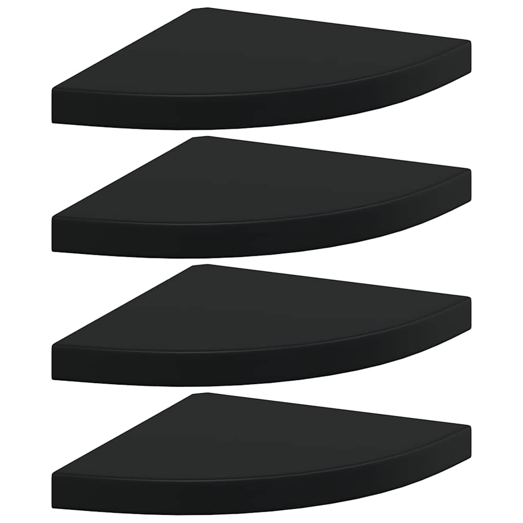 Vidaxl hoekschappen zwevend 4 st 35x35x3,8 cm mdf zwart
