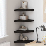 Vidaxl hoekschappen zwevend 4 st 35x35x3,8 cm mdf zwart