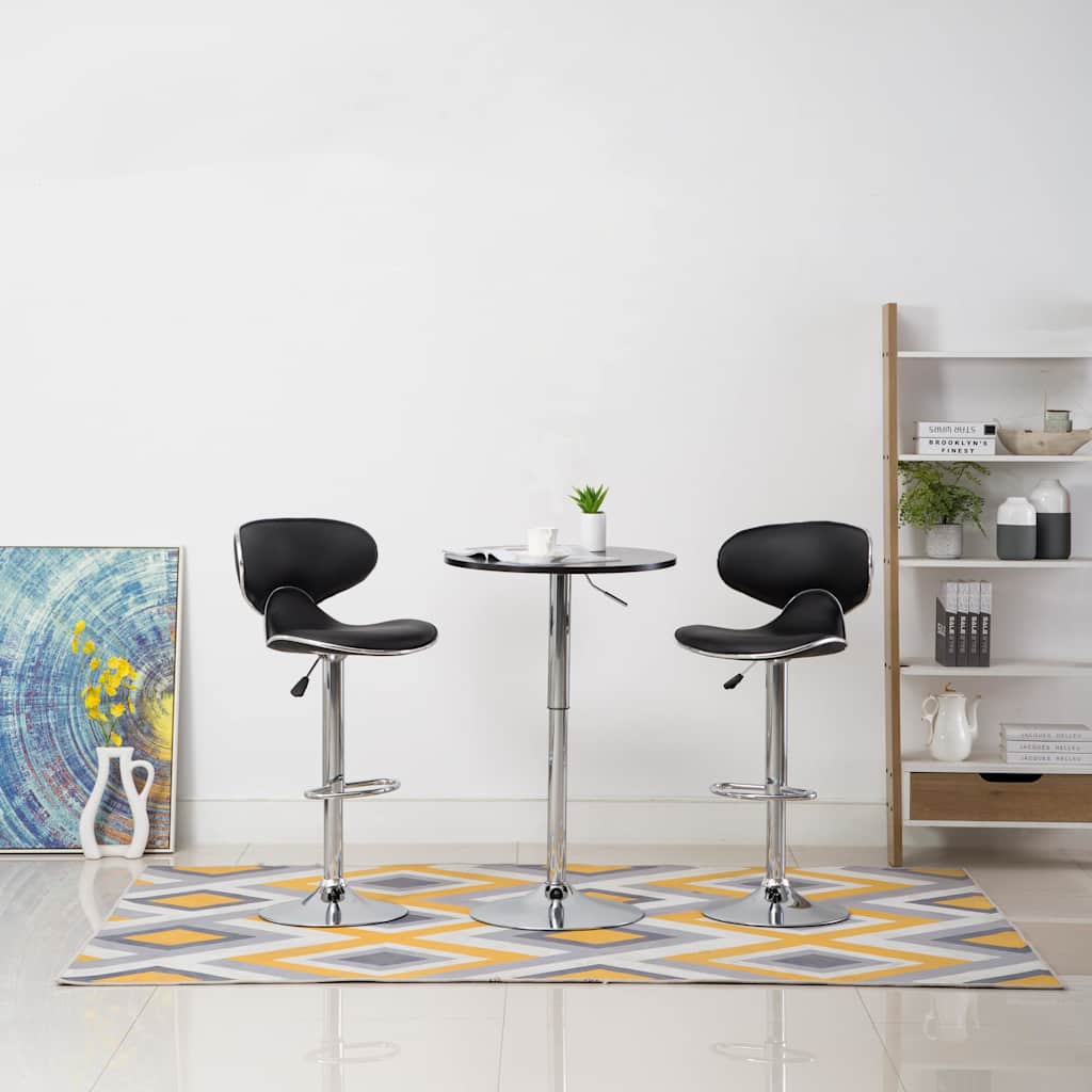 Vidaxl barstoelen 2 st kunstleer zwart