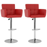 Vidaxl barstoelen 2 st kunstleer rood