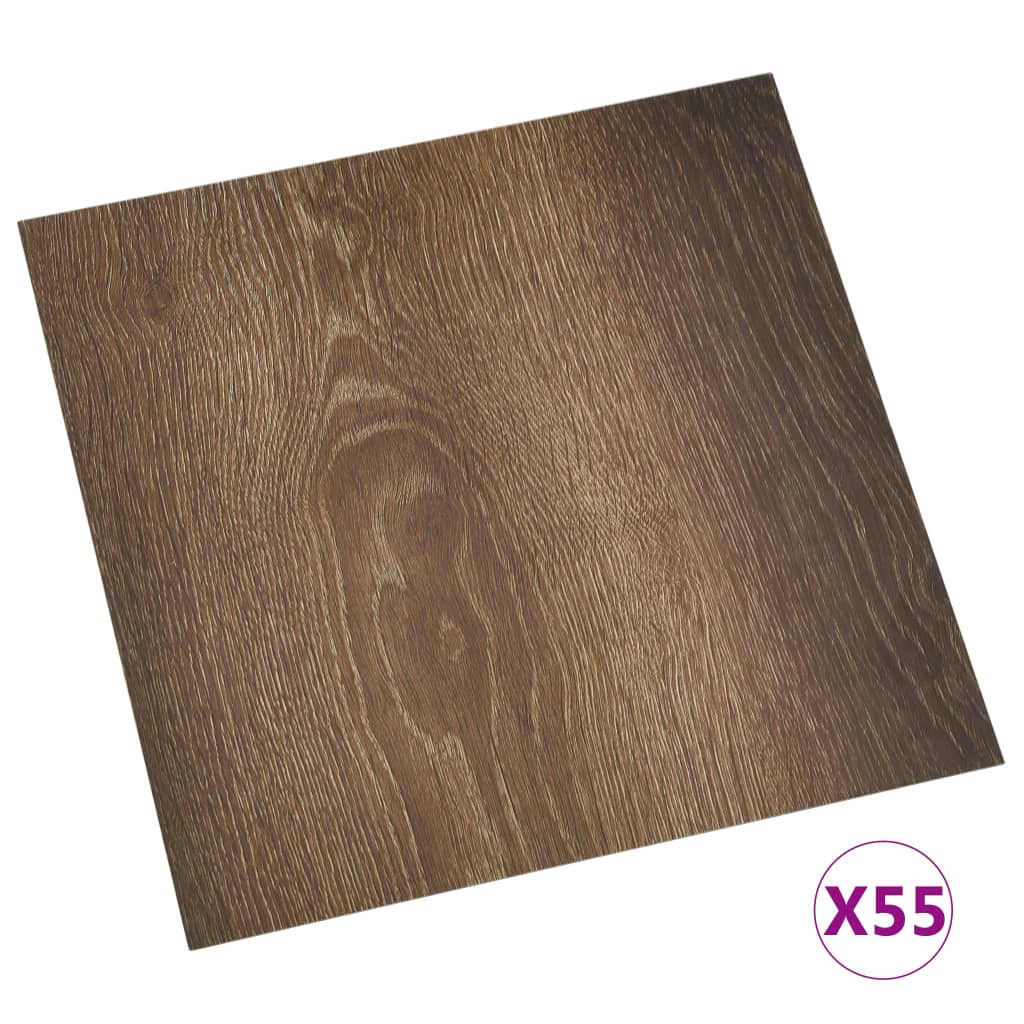 Vidaxl Floorboards Self -Adhesive 55 ST 5,11 m² PVC hnědá