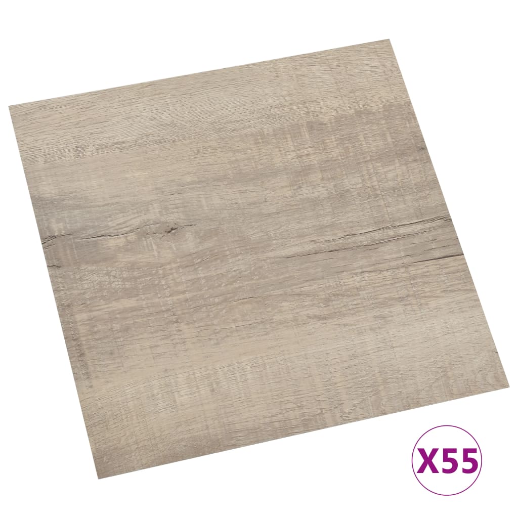 Vidaxl golvbrädor självhäftande 55 ST 5,11 m² PVC taupe