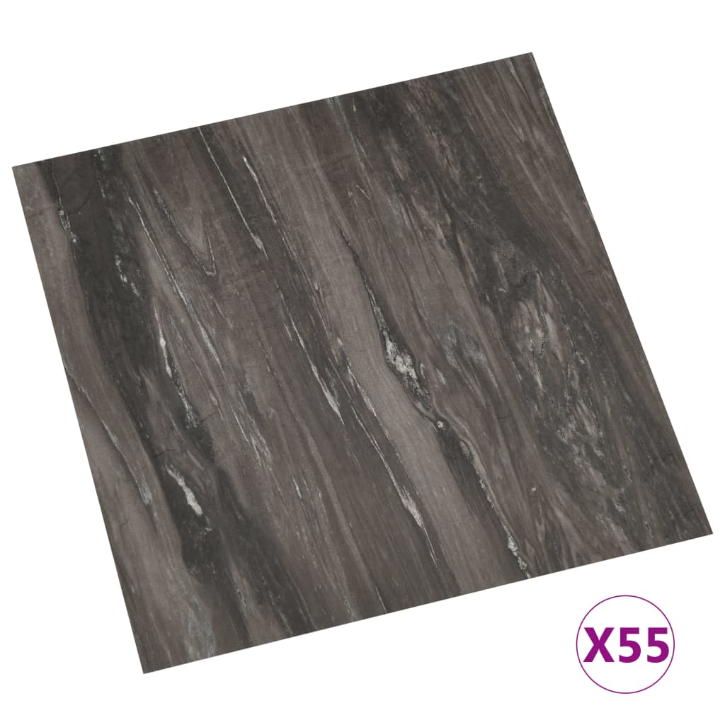 Vidaxl Piso de piso Autoadhesivo 55 ST 5.11 m² PVC Gray Dark