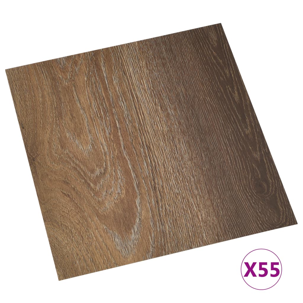 Tablas de piso Vidaxl autoadhesivo 55 st 5.11 m² PVC Brown