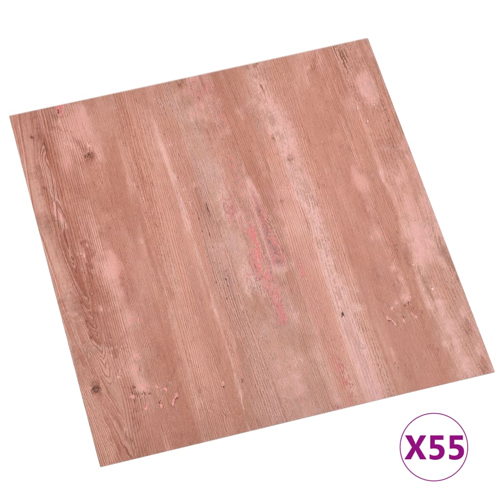 Vidaxl Floorboards Selvlavt 55 ST 5.11 m² PVC Rød