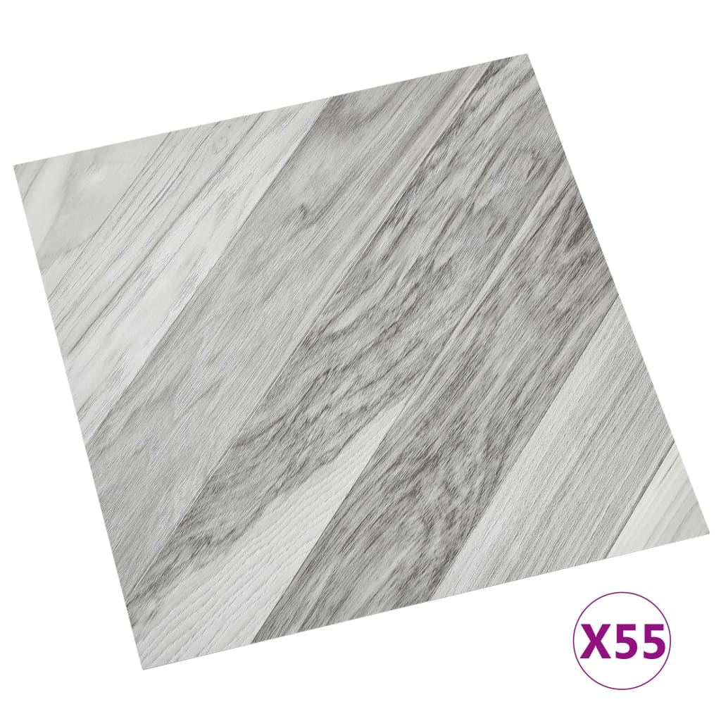 Vidaxl aboard pavimenti autoadesivo 55 st 5.11 m² PVC Striped Grey