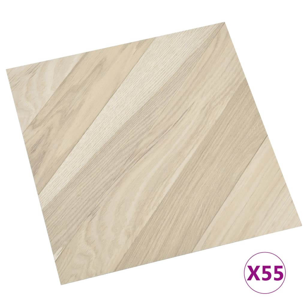 Vidaxl aboard pavimenti autoadesivo 55 st 5,11 m² beige a strisce in pvc