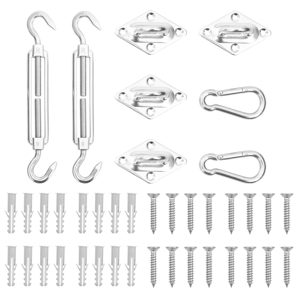 Accesorios de toldo de 8 piezas Vidaxl Conjunto de acero inoxidable