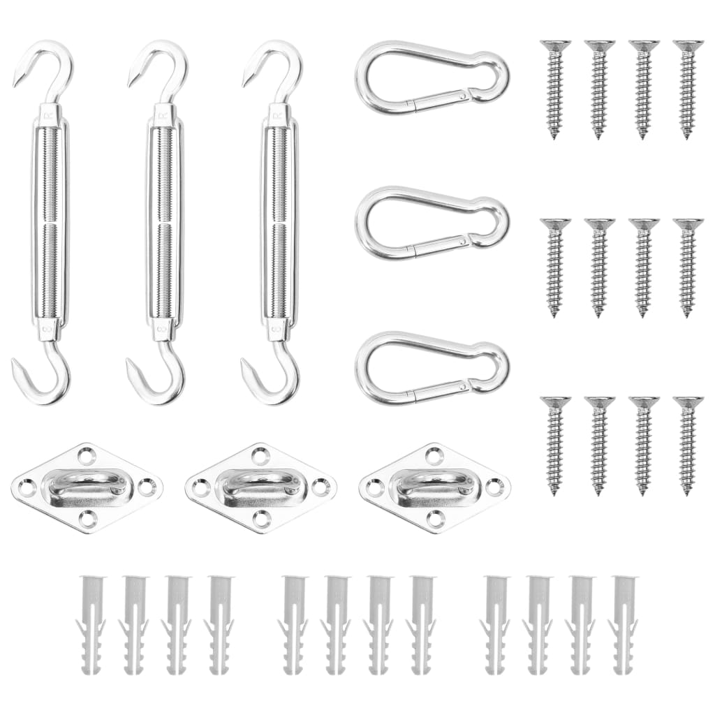 Accesorios de toldo de 9 piezas Vidaxl Conjunto de acero inoxidable