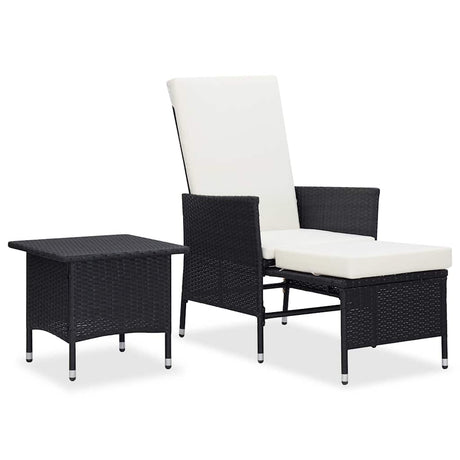 Vidaxl 2-delige loungeset met kussens poly rattan zwart