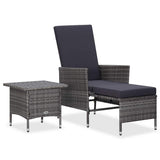 Vidaxl 2-delige loungeset met kussens poly rattan grijs
