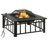 Kamin vidaxl s pook xxl 81x81x47 cm jeklo