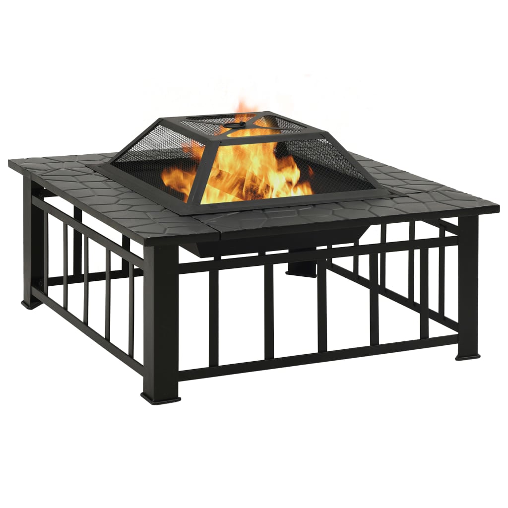 Kamin vidaxl s pook xxl 81x81x47 cm jeklo