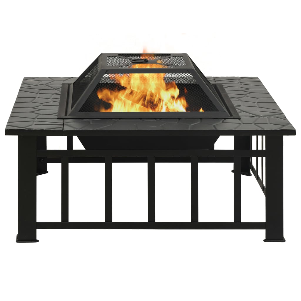 Kamin vidaxl s pook xxl 81x81x47 cm jeklo