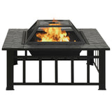 VidaXL Fireplace with Pook XXL 81x81x47 cm steel