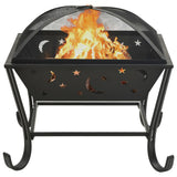 Vidaxl -Kamin mit Poker xxl 62 cm Stahl