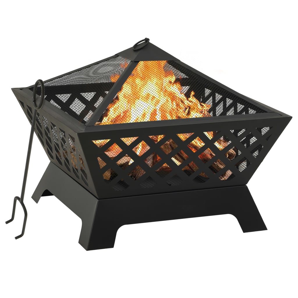 VidaXL Fireplace with poker XXL 64 cm steel