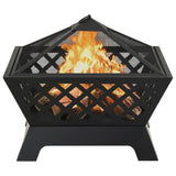 VidaXL Fireplace with poker XXL 64 cm steel