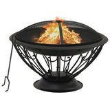 VidaXL fireplace with poker XXL 75 cm steel