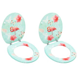 Vidaxl toilet seats with lid 2 ST Flamingo MDF