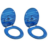 VidaXL toilet seats with lid 2 st water drop MDF blue