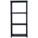 VIDAXL-LAGER RAKE 4-Layer 61x30.5x130 cm Kunststoff Schwarz