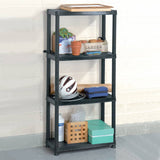 Vidaxl Storage Rack 4 capas 61x30.5x130 cm de plástico negro