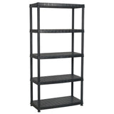 Vidaxl storage rack 5-layer 85x40x185 cm plastic black