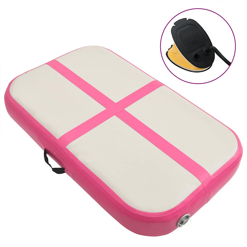 Vidaxl Gymnastics Matte mit Pumpen aufblasbar 60x100x10 cm PVC Pink