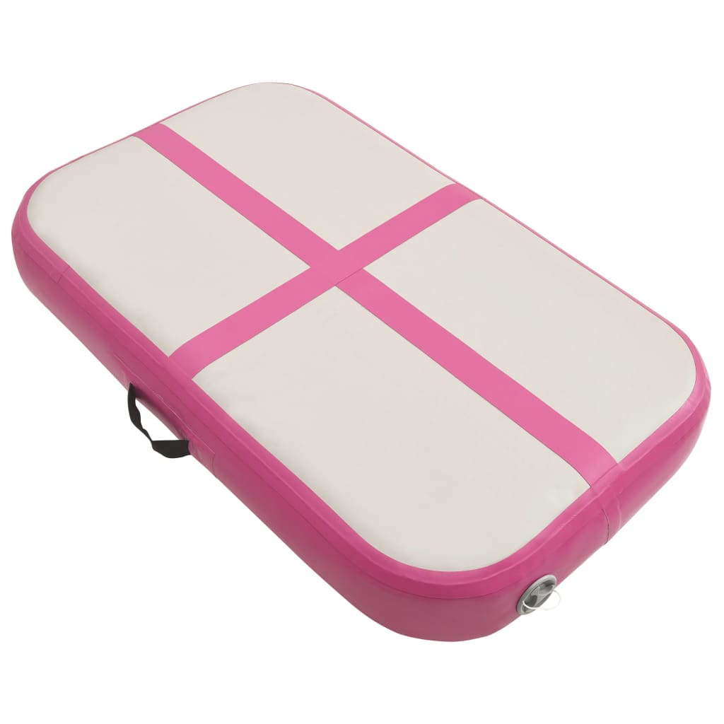 Vidaxl gymnastikkmatte med pumpe oppblåsbar 60x100x15 cm PVC rosa