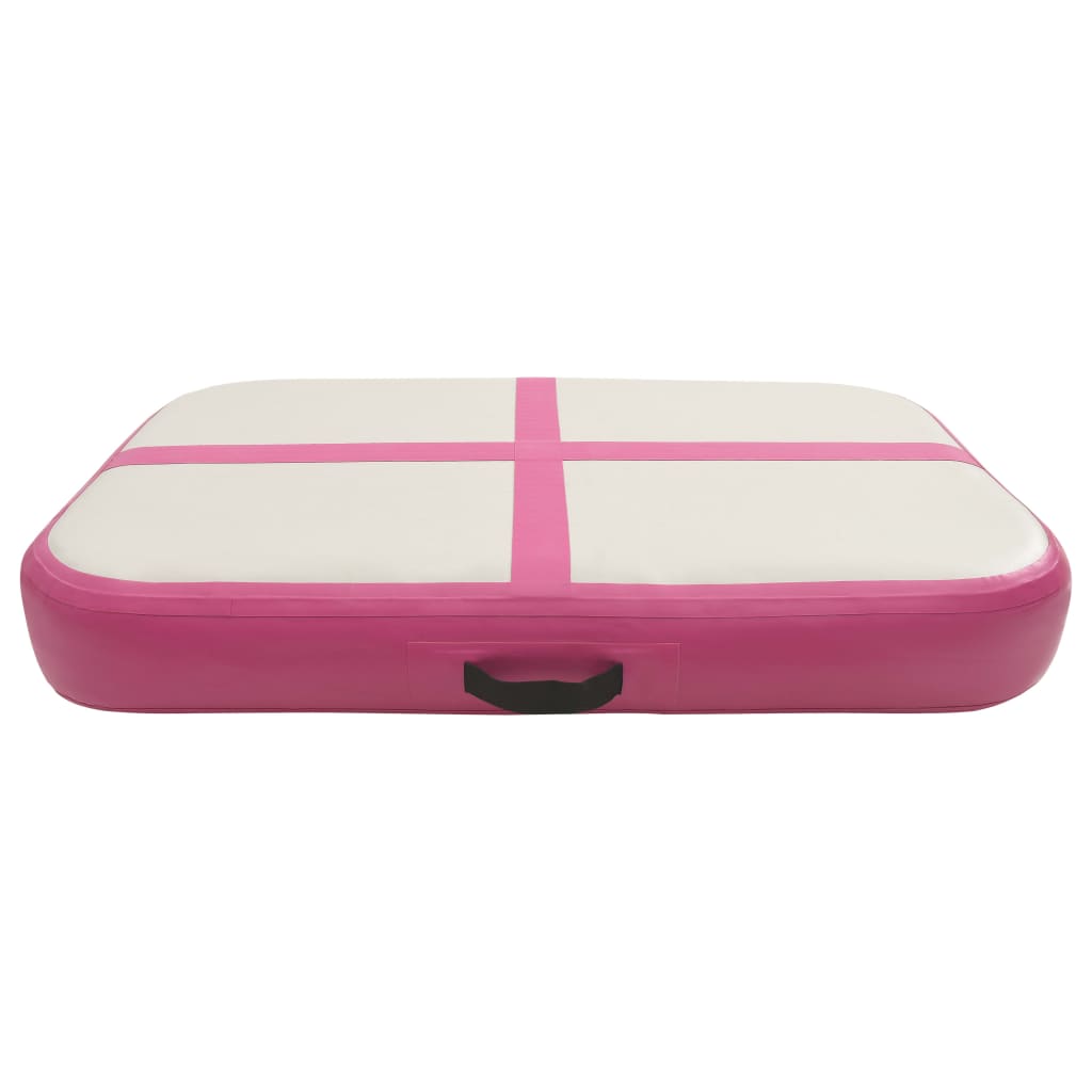 Vidaxl gymnastikkmatte med pumpe oppblåsbar 60x100x15 cm PVC rosa