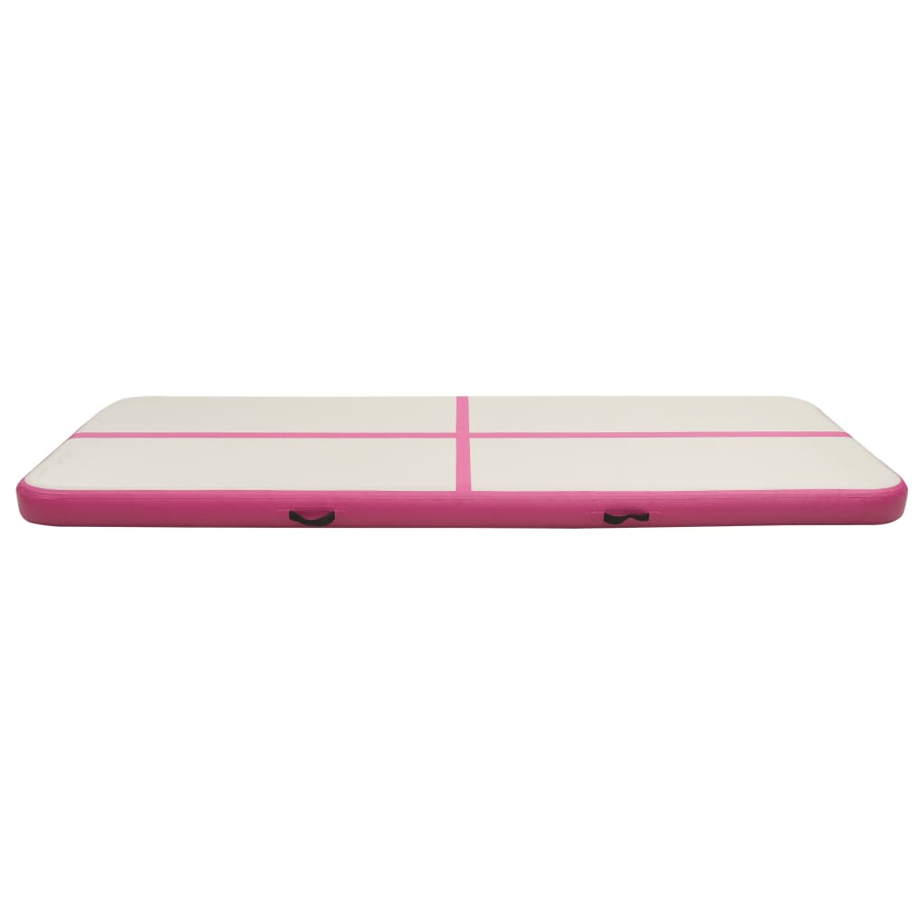 Vidaxl gymnastiekmat met pomp opblaasbaar 300x100x15 cm pvc roze