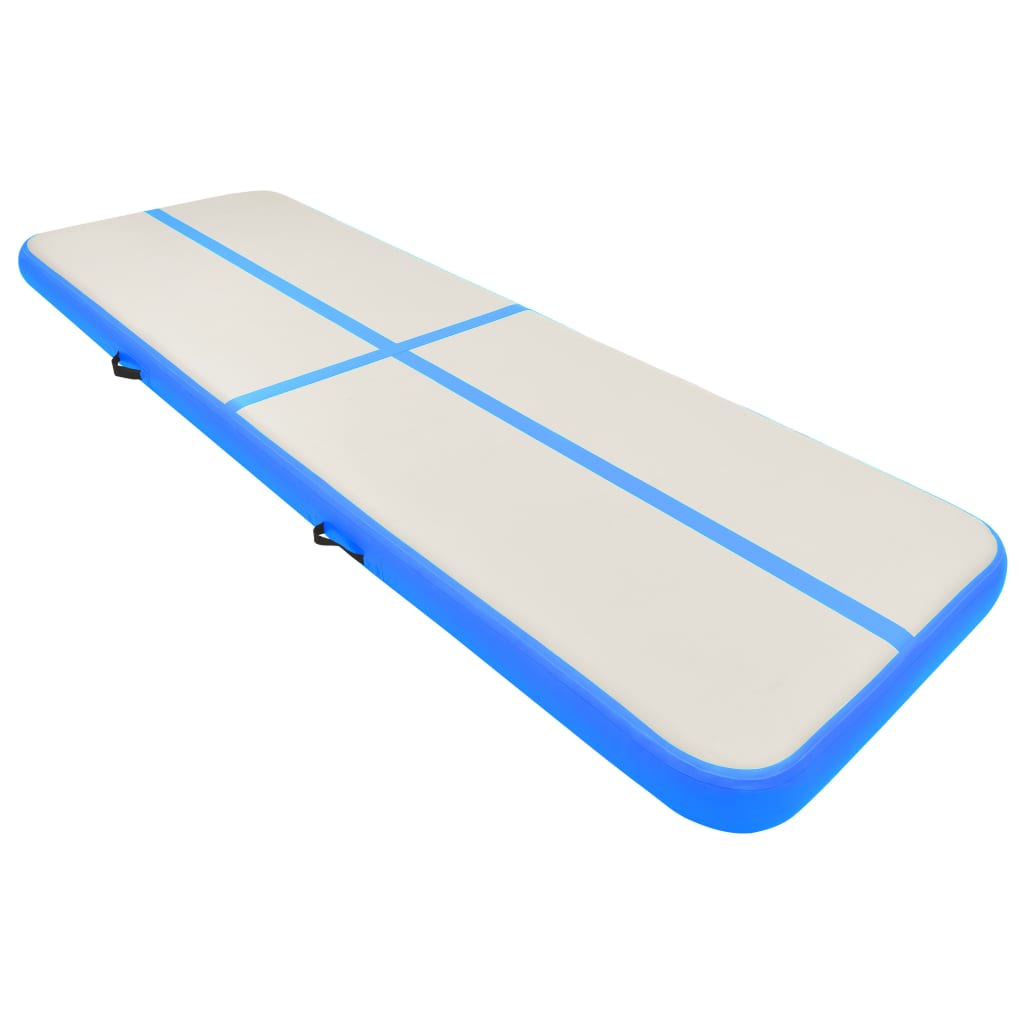 Vidaxl gymnastikkmatte med pumpe oppblåsbar 300x100x15 cm PVC blå