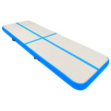 BIDAXL Gymnastics Mat med pump Uppblåsbar 300x100x15 cm PVC Blue