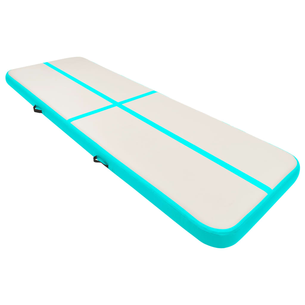 Vidaxl Gymnastics Mat s nafukovacím čerpadlem 300x100x15 cm PVC zelená