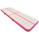 Mat de gymnastique Vidaxl avec pompe gonflable 500x100x15 cm PVC rose