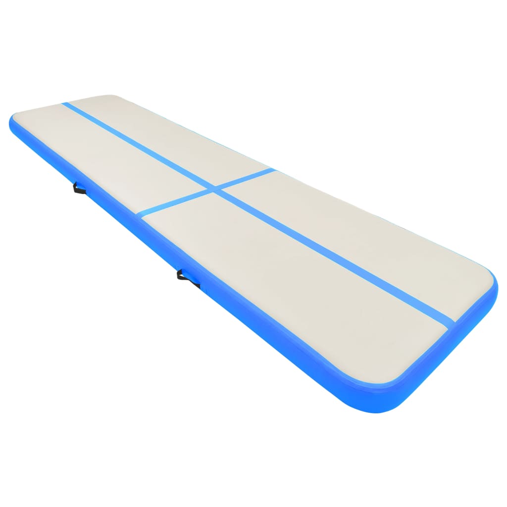 Mat de gymnastique Vidaxl avec pompe gonflable 700x100x15 cm en PVC bleu