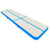 Vidaxl gymnastiekmat met pomp opblaasbaar 700x100x15 cm pvc blauw