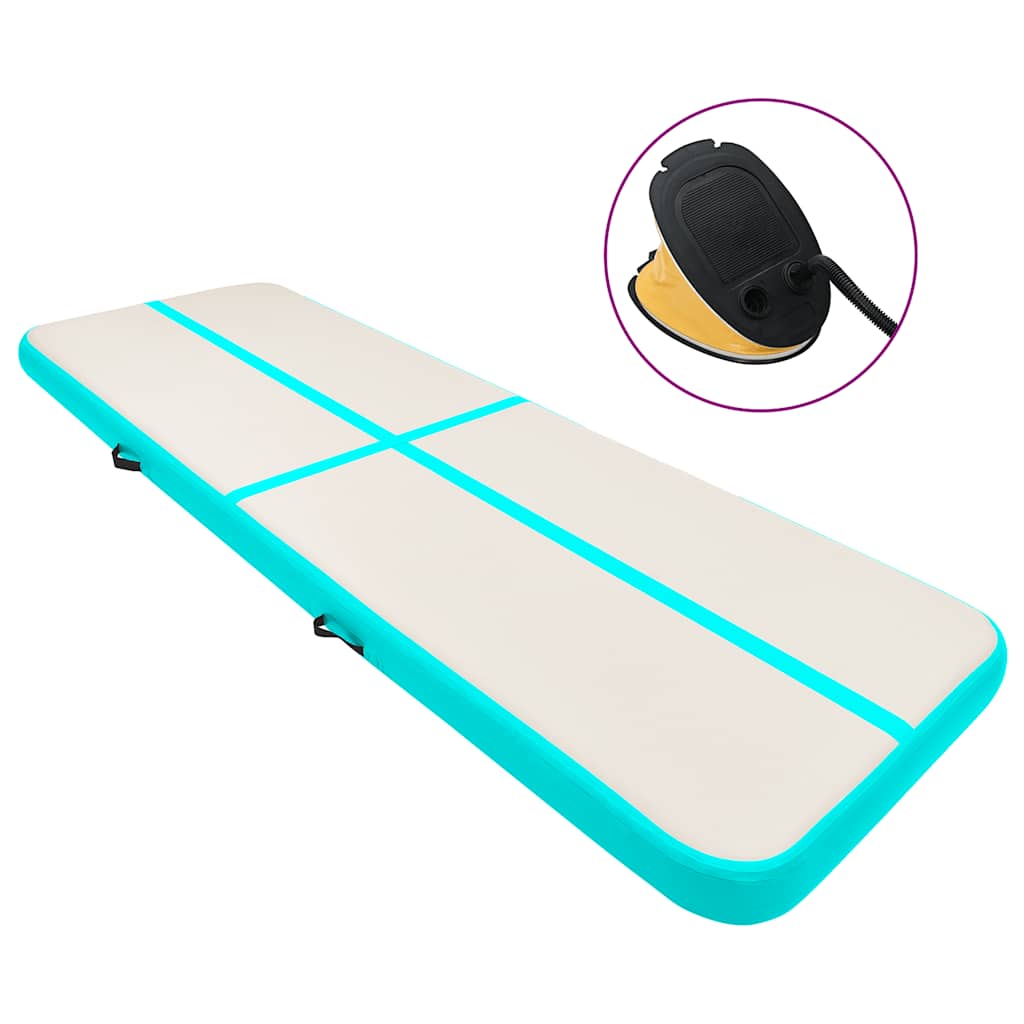 Vidaxl Gymnastics Matte mit Pumpen aufblasbar 700x100x15 cm PVC Grün