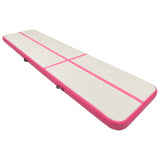 Vidaxl Gymnastics Mat s nafukovacím čerpadlem 800x100x15 cm PVC růžová