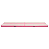 Vidaxl gymnastikmåtte med pumpe oppustelig 800x100x15 cm pvc pink