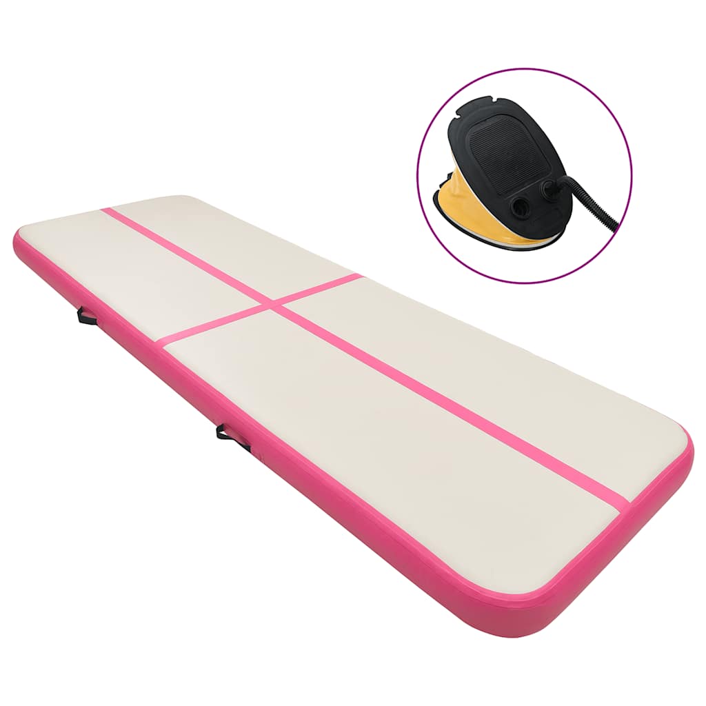 Vidaxl Gymnastics Matte mit Pumpen aufblasbar 500x100x20 cm PVC Pink