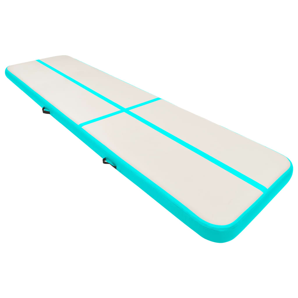 Vidaxl Gymnastics Mat s nafukovacím čerpadlem 600x100x20 cm PVC zelená